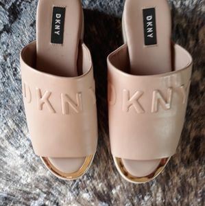 DKNY Nude Platform Slides Size 7.5